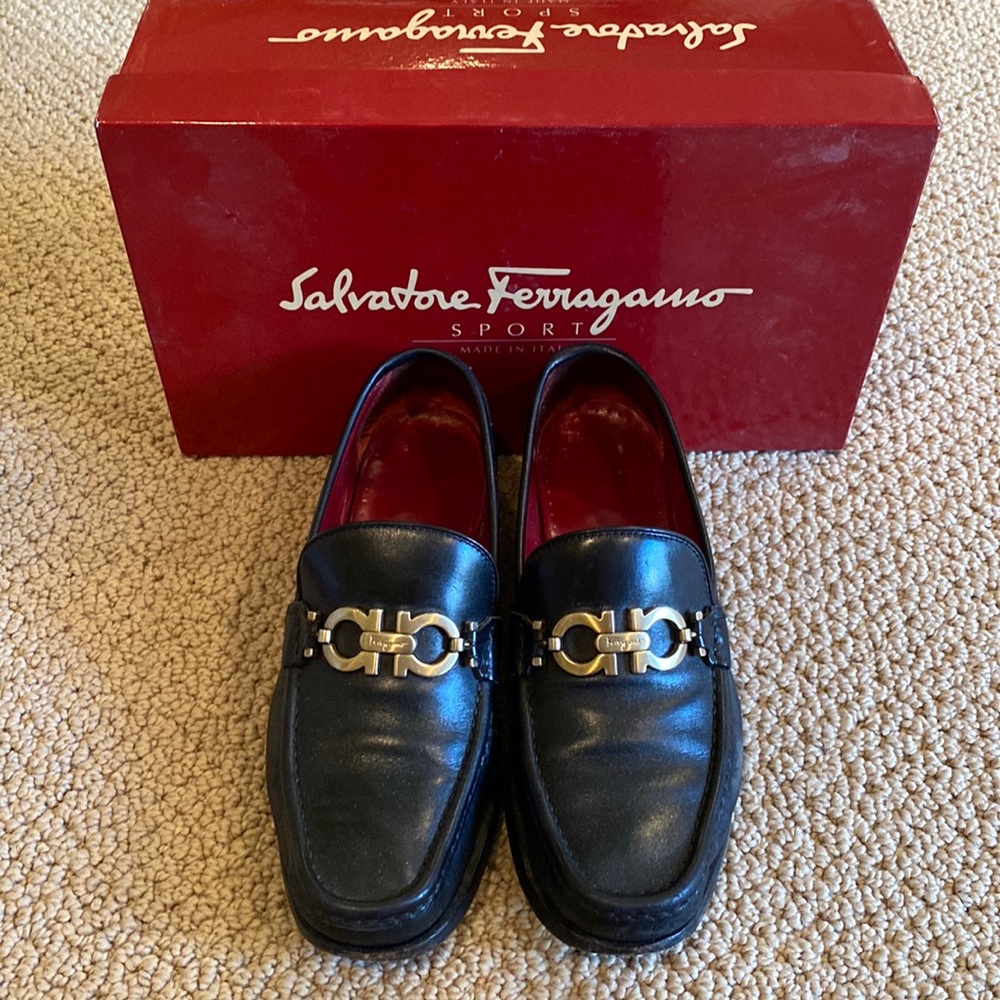 Salvatore Ferragamo Clarity Black Calf Loafer 3 cm size 7C